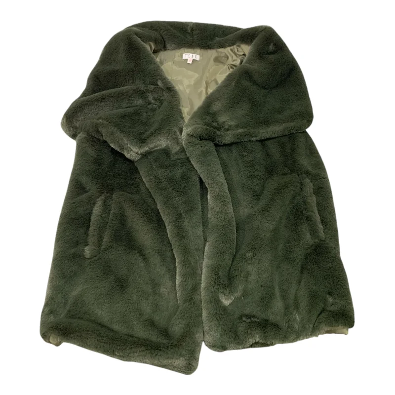 Casual Men's Bomber JacketsVest Faux Fur & Sherpa By Tcec In Green, Size: L