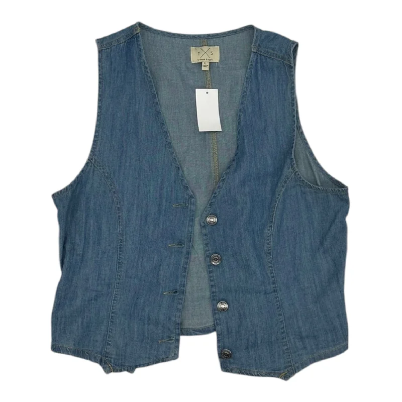 Men's Coats for Winter SportsVest Other By Thread And Supply In Blue Denim, Size:L