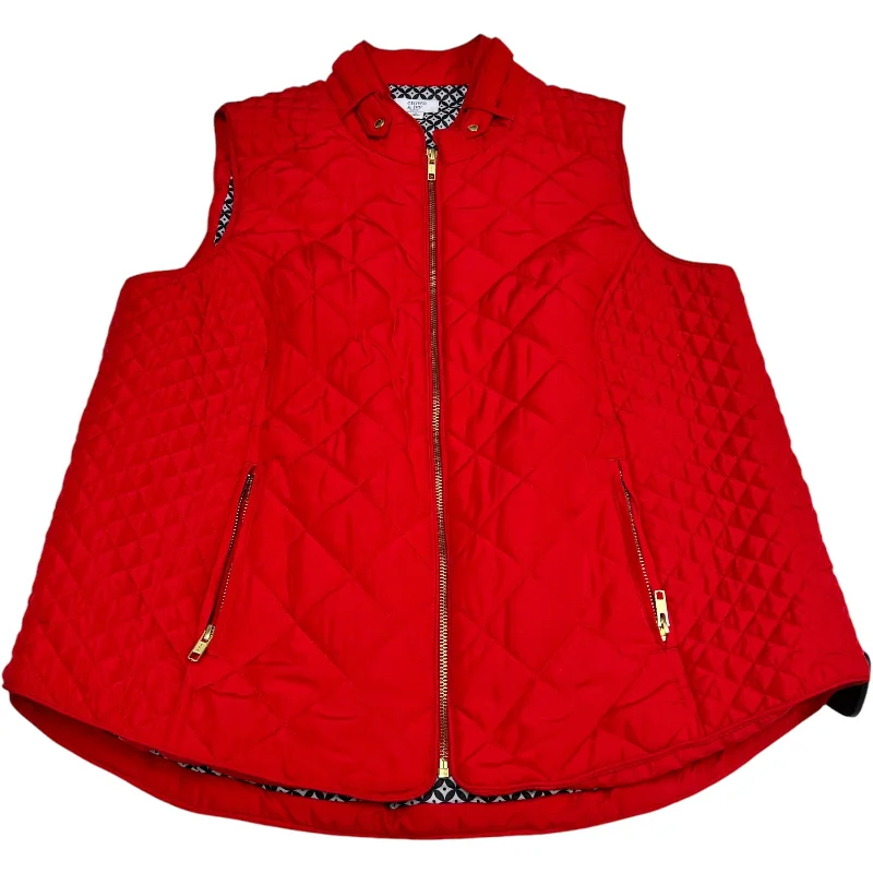 Men's Coats for Cold WeatherVest Puffer & Quilted By Crown And Ivy In Red, Size: 1x