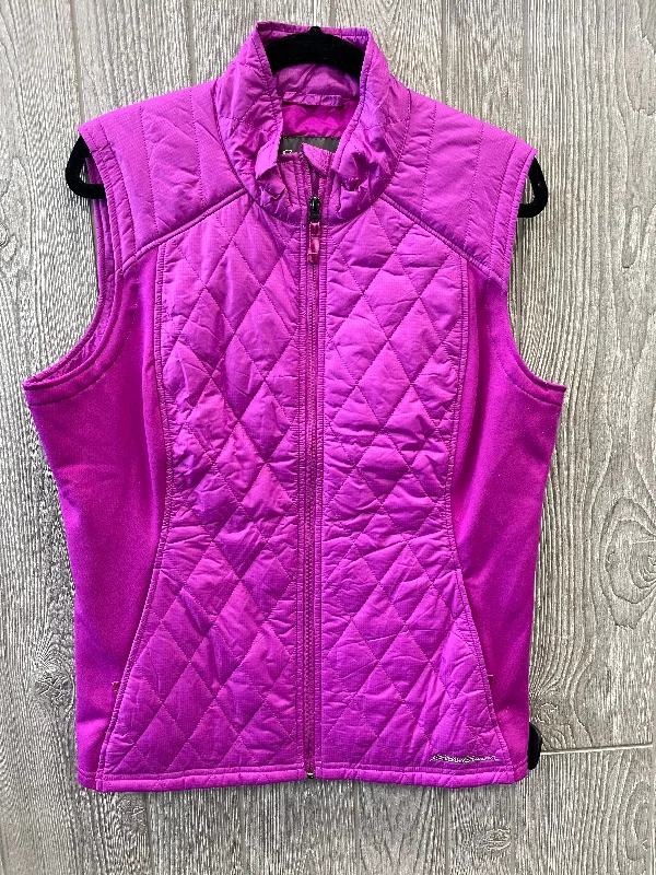 Men's Coats with Snap ButtonsVest Puffer & Quilted By Eddie Bauer In Purple, Size: Xl