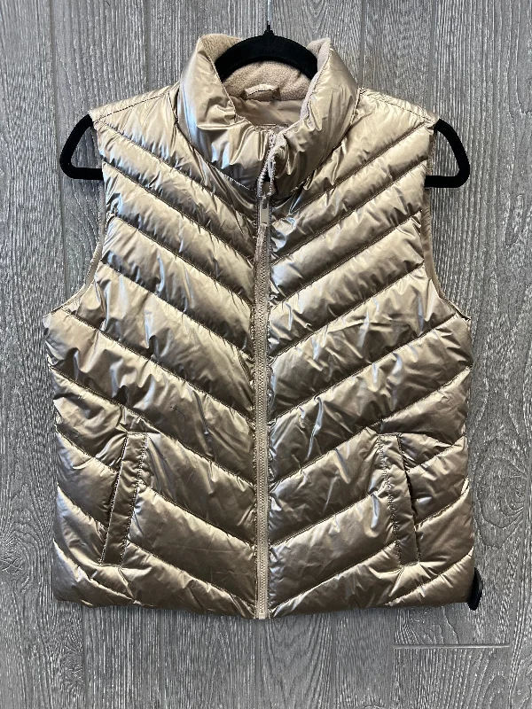 Men's Coats with Convertible CollarsVest Puffer & Quilted By Gap In Gold, Size: M