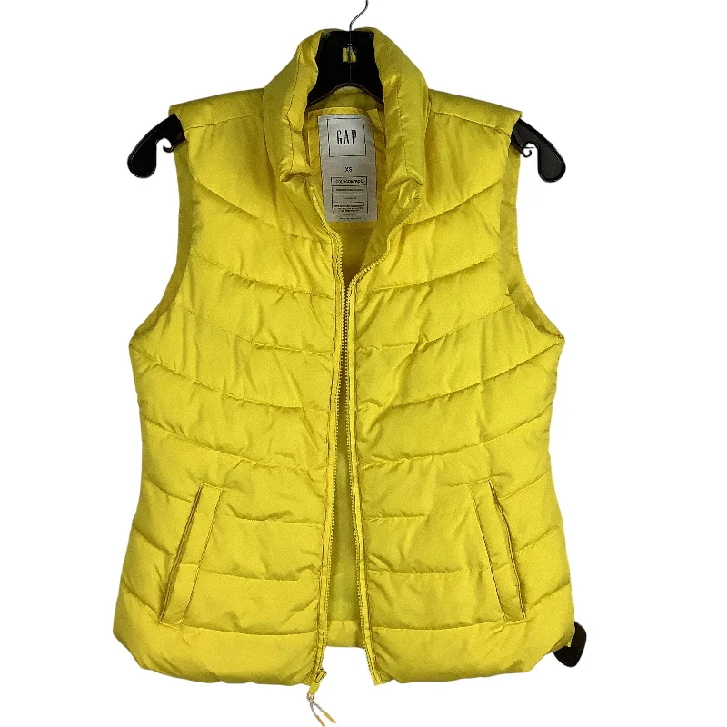 Elegant Men's Wool CoatsVest Puffer & Quilted By Gap In Yellow, Size: Xs