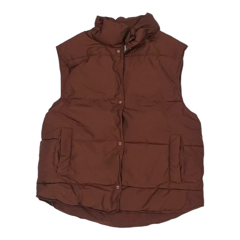 Warm Men's Down JacketsVest Puffer & Quilted By H&M In Brown, Size:S