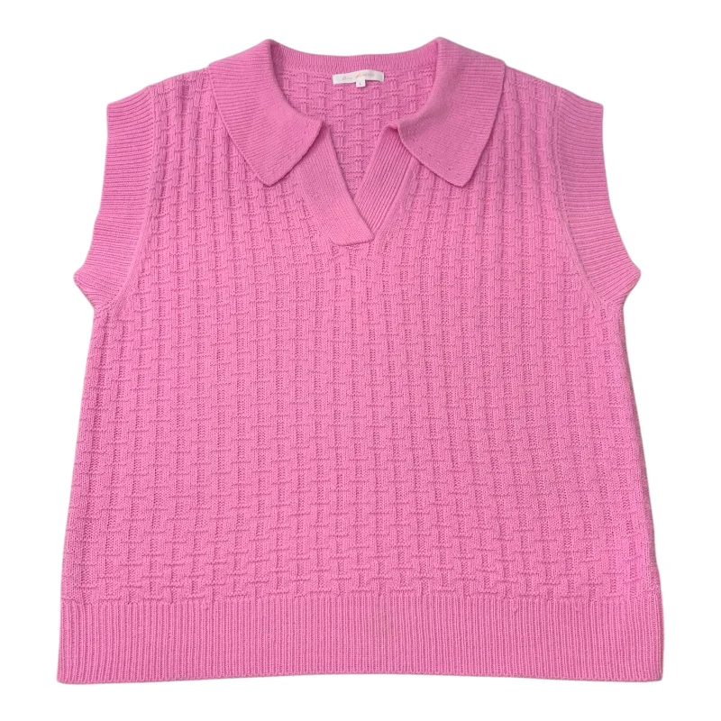 Comfortable Men's ParkasVest Sweater By Ces Femme In Pink, Size: L