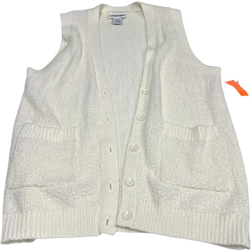 Men's Coats with Breathable FabricVest Sweater By National In White, Size: M