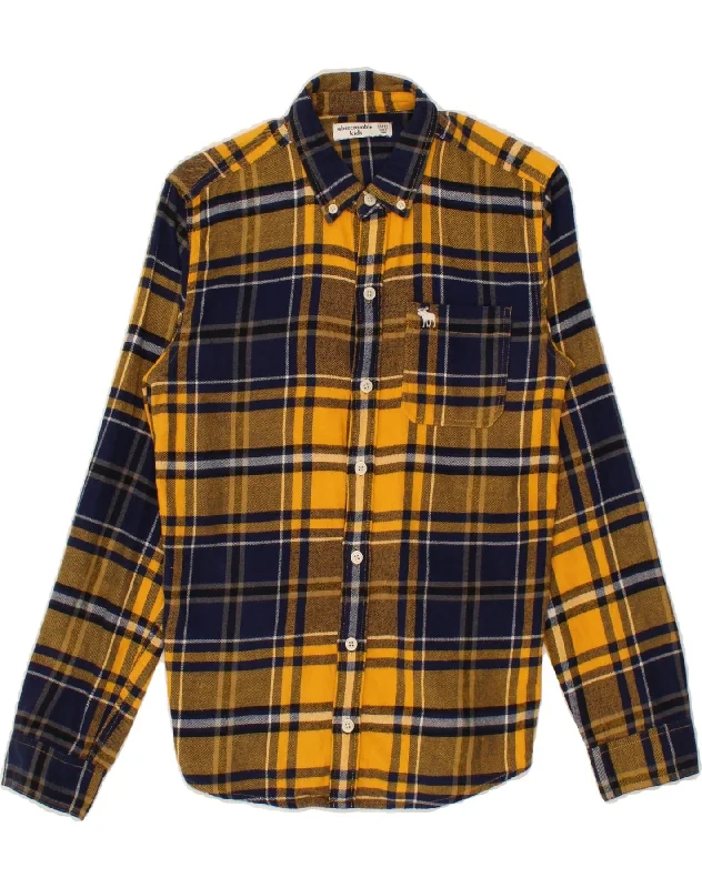 Men's Plaid Shirts for a Country CharmABERCROMBIE & FITCH Boys Flannel Shirt 11-12 Years Yellow Check Cotton