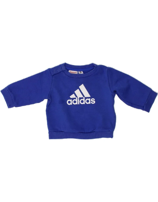 Men's Hoodies for Active LifestylesADIDAS Baby Boys Graphic Sweatshirt Jumper 0-3 Months Blue Cotton