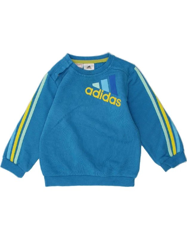 Men's Hoodies for Everyday WearADIDAS Baby Boys Graphic Sweatshirt Jumper 12-18 Months Blue Cotton