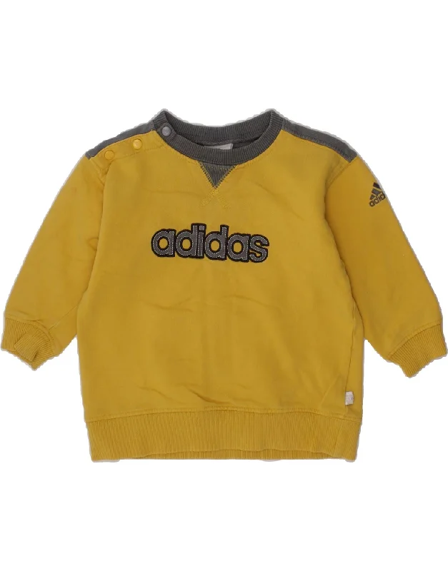 Men's Hoodies for Mild WeatherADIDAS Baby Boys Sweatshirt Jumper 12-18 Months Yellow Colourblock Cotton