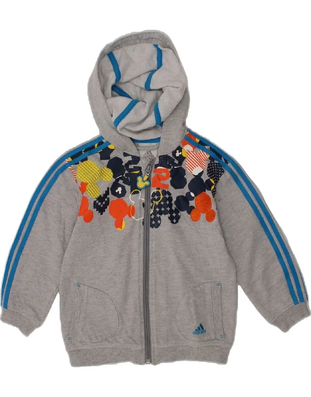 Practical Men's Water-Resistant HoodiesADIDAS Boys Graphic Zip Hoodie Sweater 2-3 Years Grey Cotton