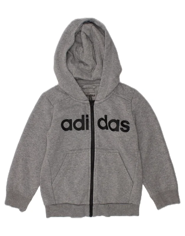 Men's Hoodies for Skinny MenADIDAS Boys Graphic Zip Hoodie Sweater 4-5 Years Grey Cotton