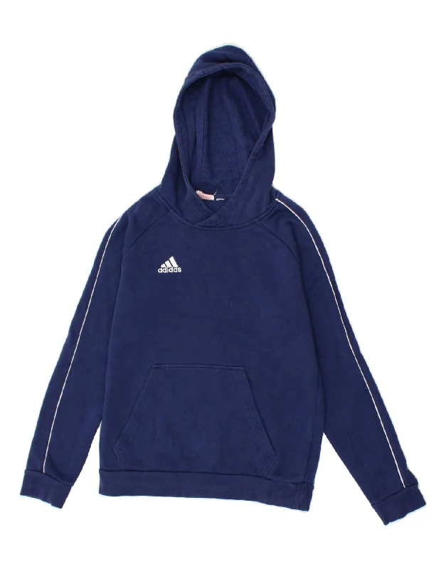 Men's Hoodies with Reinforced HemsADIDAS Boys Hoodie Jumper 11-12 Years Navy Blue Cotton