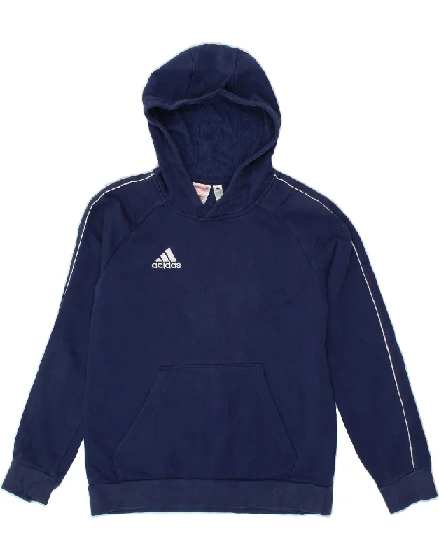 Men's Hoodies for HikingADIDAS Boys Hoodie Jumper 13-14 Years Navy Blue Cotton