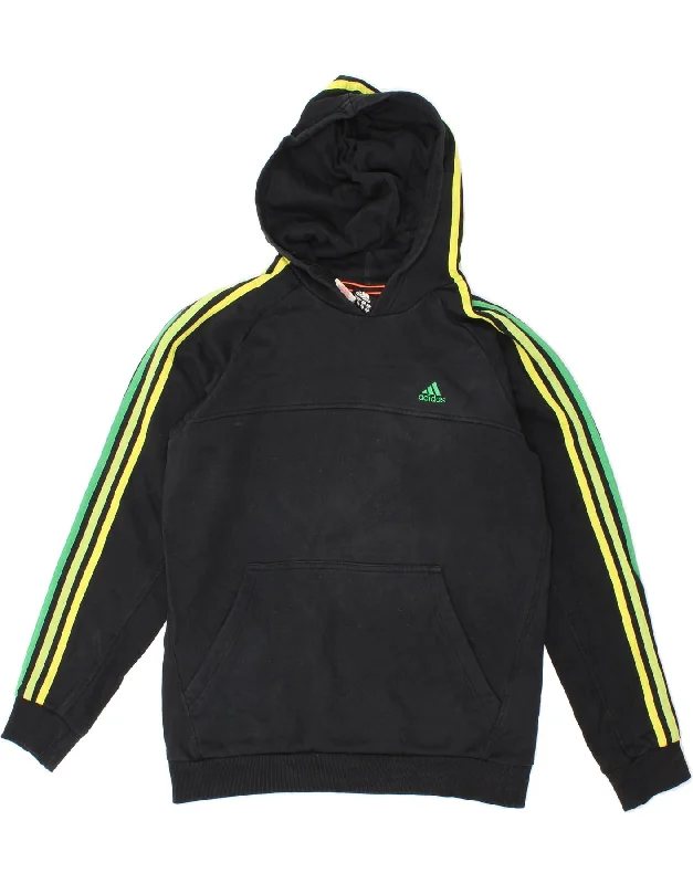 Men's Hoodies with Military InfluenceADIDAS Boys Hoodie Jumper 15-16 Years Black Cotton