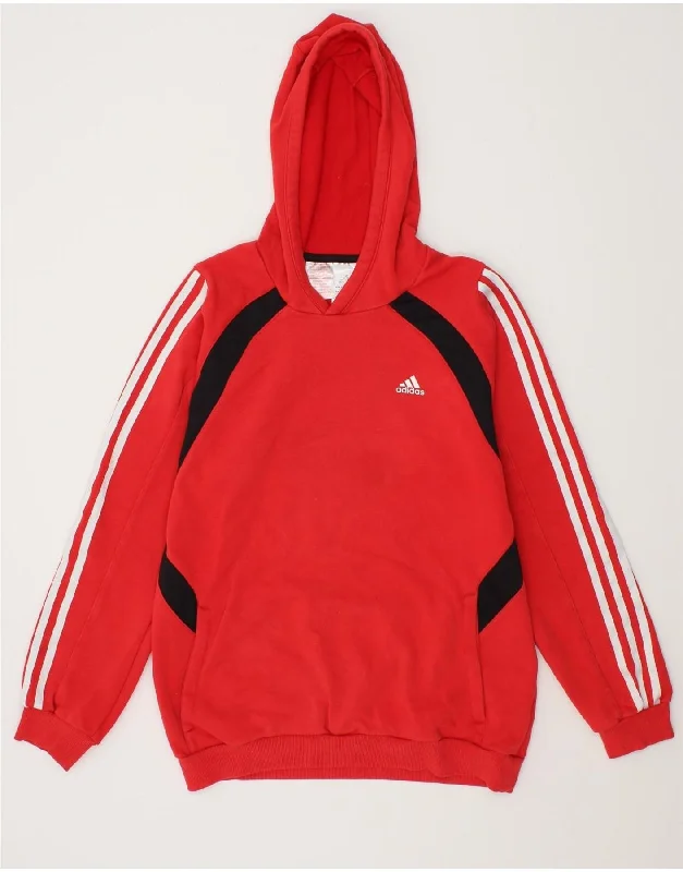 Luxurious Men's Cashmere HoodiesADIDAS Boys Hoodie Jumper 15-16 Years Red Colourblock Cotton