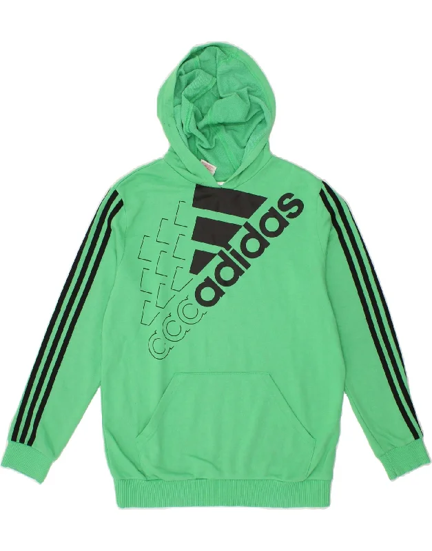 Men's Hoodies for SkiingADIDAS Girls Graphic Hoodie Jumper 13-14 Years Green Cotton