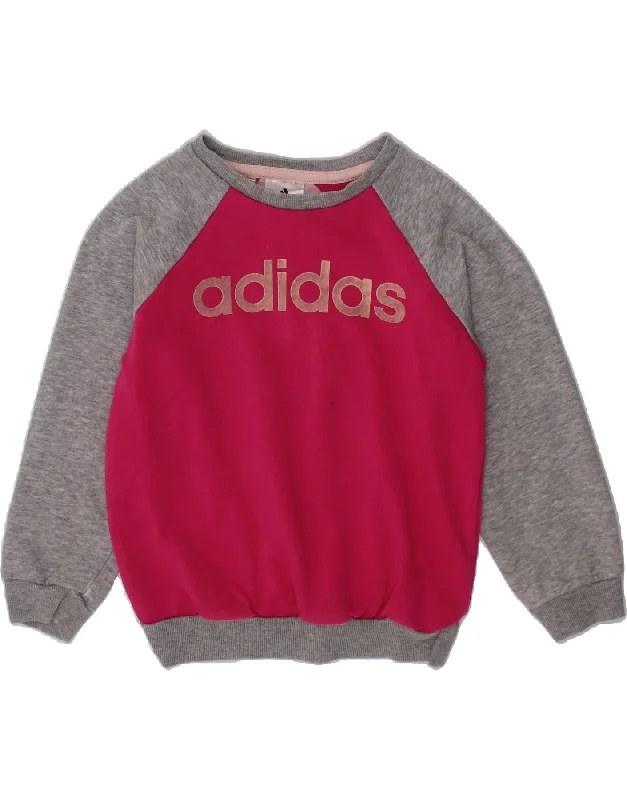 Men's Hoodies for YogaADIDAS Girls Graphic Sweatshirt Jumper 3-4 Years Pink Colourblock Cotton