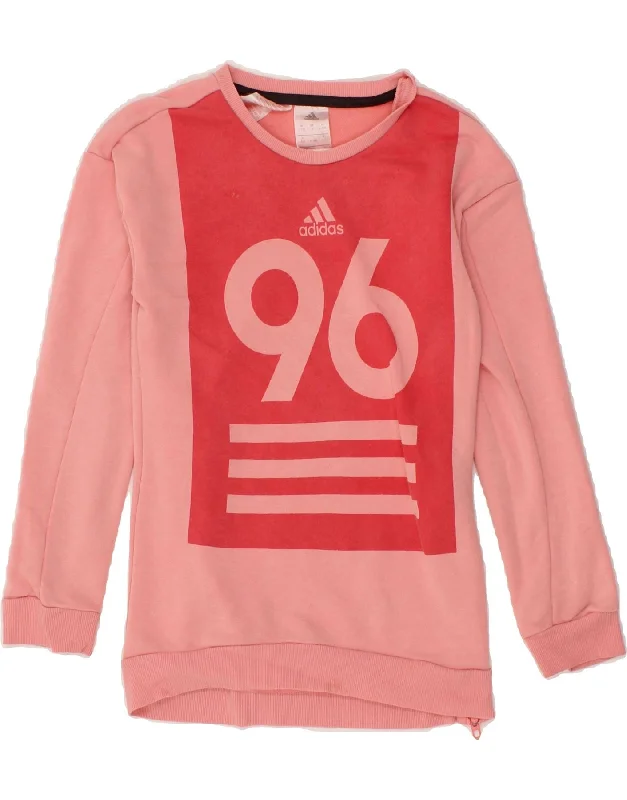 Men's Hoodies for Every BudgetADIDAS Girls Graphic Sweatshirt Jumper 9-10 Years Pink Cotton