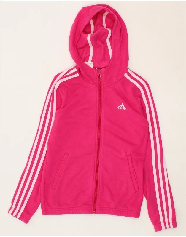 Durable Men's Canvas HoodiesADIDAS Girls Zip Hoodie Sweater 11-12 Years Pink Cotton