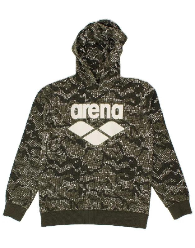 Men's Hoodies for Winter SportsARENA Boys Graphic Hoodie Jumper 11-12 Years Green Camouflage