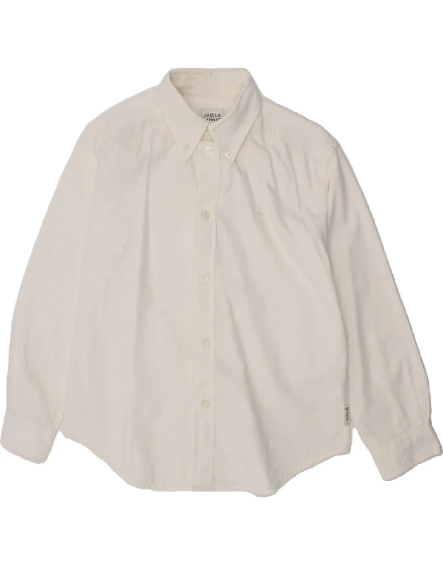 Men's Versatile Dress Shirts for Multiple OccasionsARMANI JUNIOR Boys Shirt 7-8 Years White Cotton