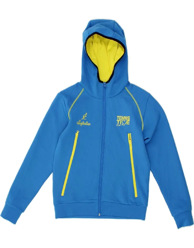 Men's Hoodies for BikingAUSTRALIAN L'ALPINA Boys Zip Hoodie Sweater 11-12 Years XL Blue Polyester