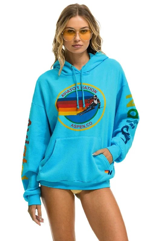 Men's Hoodies with Pass-Through PocketsAVIATOR NATION ASPEN RELAXED PULLOVER HOODIE - NEON BLUE