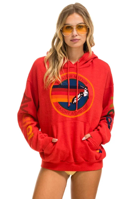 Functional Men's Workout HoodiesAVIATOR NATION HAIGHT ASHBURY RELAXED PULLOVER HOODIE - RED