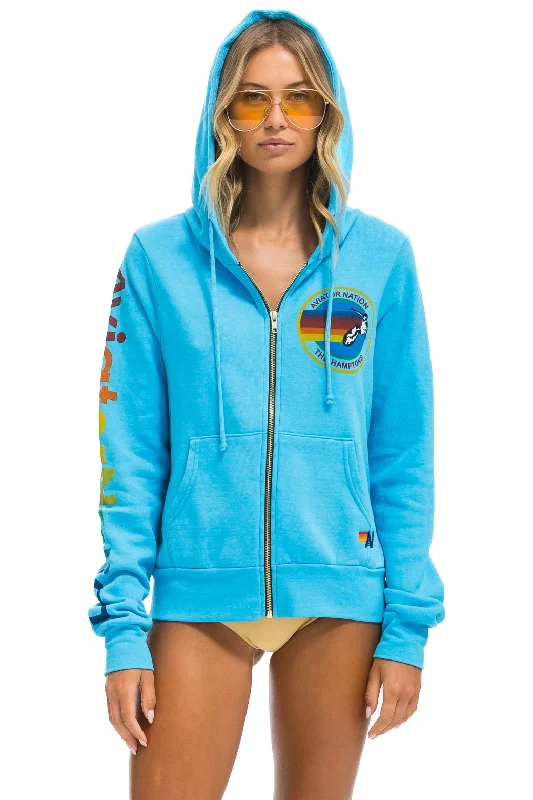 Men's Hoodies with EmbroideryAVIATOR NATION HAMPTONS HOODIE - NEON BLUE