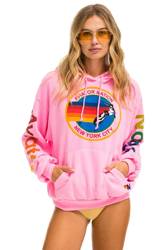 Men's Hoodies with DrawstringsAVIATOR NATION NEW YORK CITY RELAXED PULLOVER HOODIE - NEON PINK