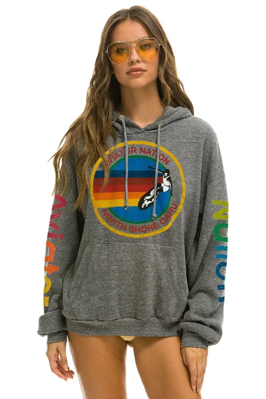 Men's Hoodies with Vintage StyleAVIATOR NATION NORTH SHORE RELAXED PULLOVER HOODIE - HEATHER GREY