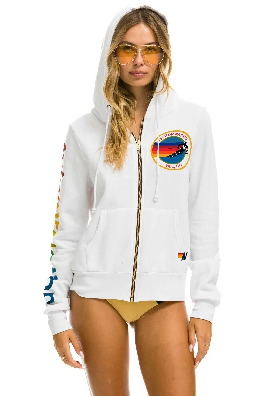 Men's Hoodies for WorkoutAVIATOR NATION VAIL ZIP HOODIE - WHITE