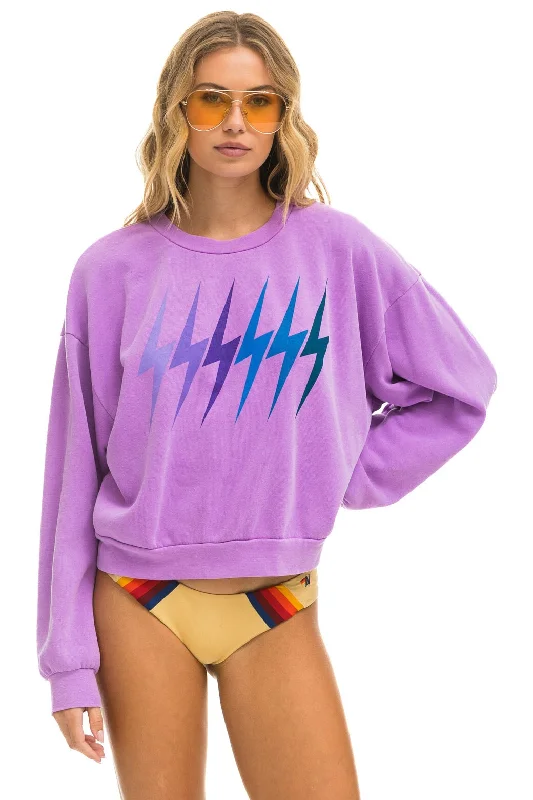 Men's Hoodies for LayeringBOLT GRADIENT RELAXED CREW SWEATSHIRT - NEON PURPLE // PURPLE