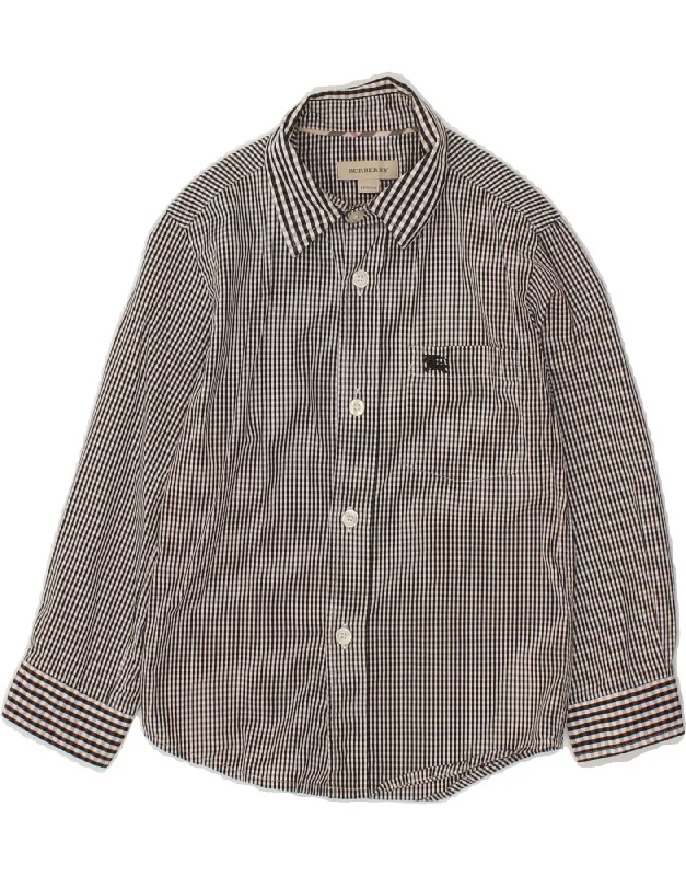 Men's Slim-Fit Shirts for a Flattering ShapeBURBERRY Boys Shirt 4-5 Years Black Gingham Cotton