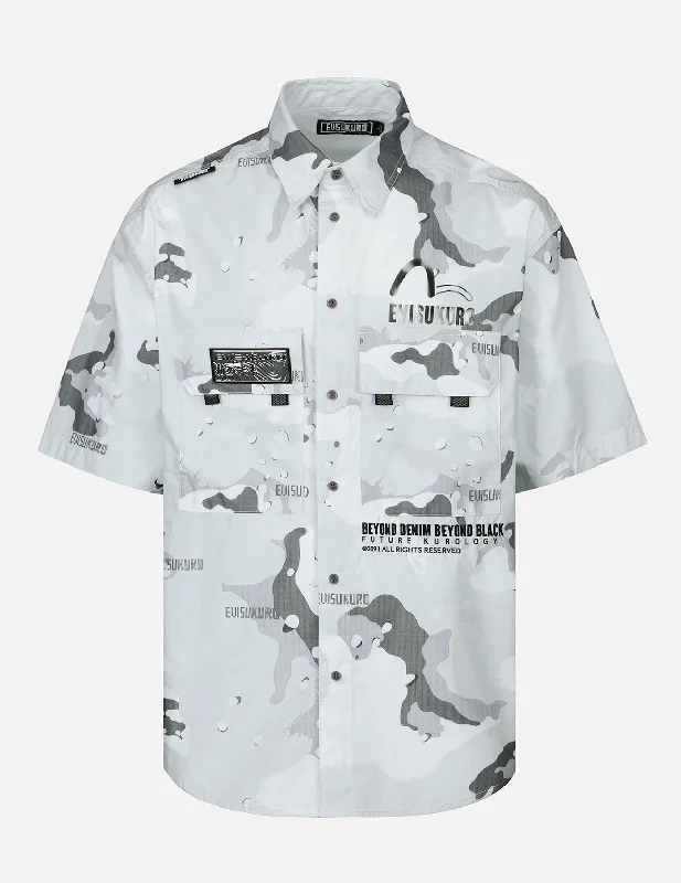 Men's Designer Shirts for a Statement PieceCamouflage Print Short-sleeved Shirt