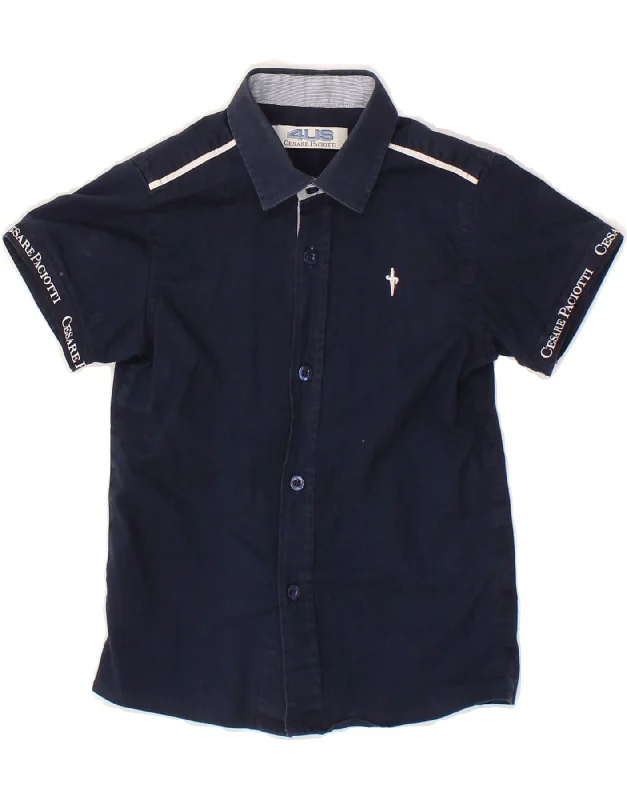 Men's Performance Shirts for Active LifestylesCESARE PACIOTTI Boys Graphic Short Sleeve Shirt 2-3 Years Navy Blue Cotton