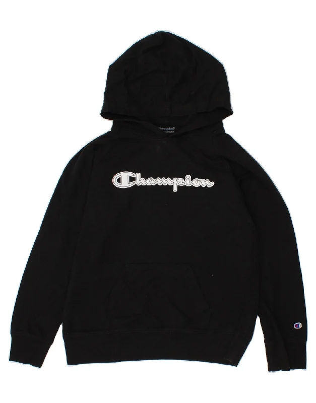 Stylish Men's Designer HoodiesCHAMPION Boys Graphic Hoodie Jumper 11-12 Years Large Black Cotton