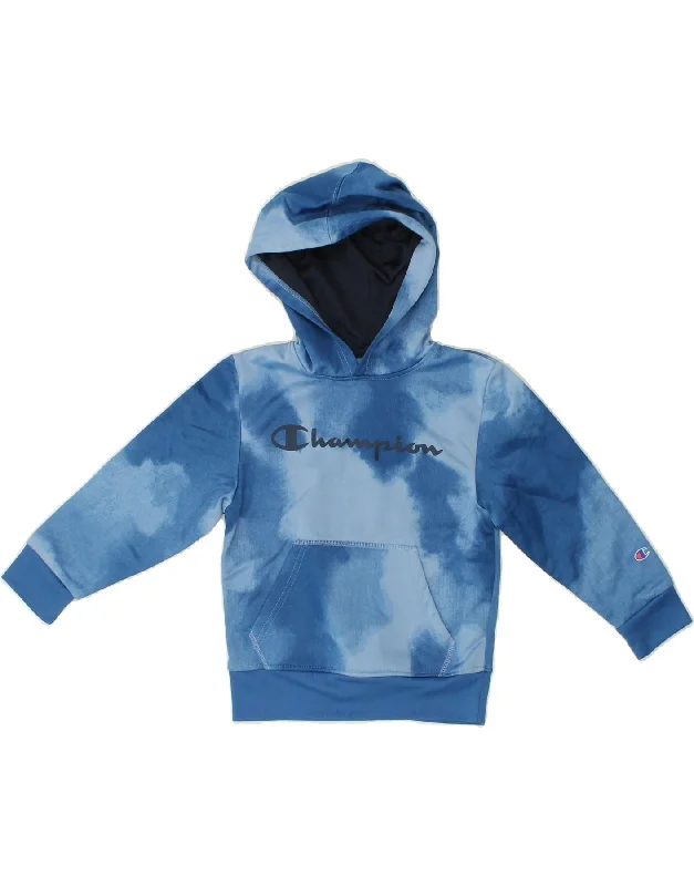 Best Men's Pullover HoodiesCHAMPION Boys Hoodie Jumper 5-6 Years Blue Tie Dye Polyester