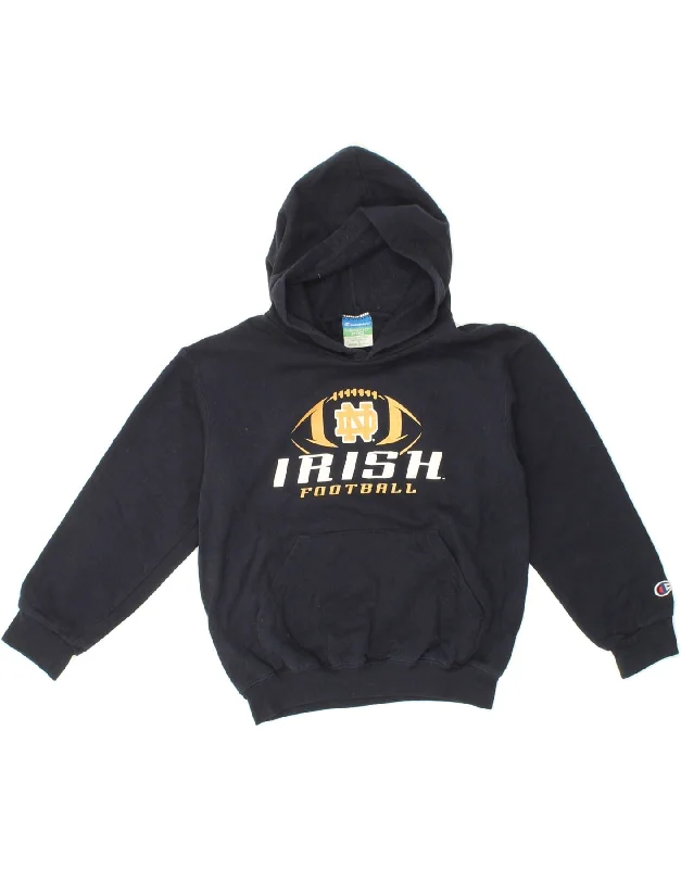 Men's Hoodies with Reinforced StitchingCHAMPION Boys Irish Football Hoodie Jumper 7-8 Years Medium Navy Blue