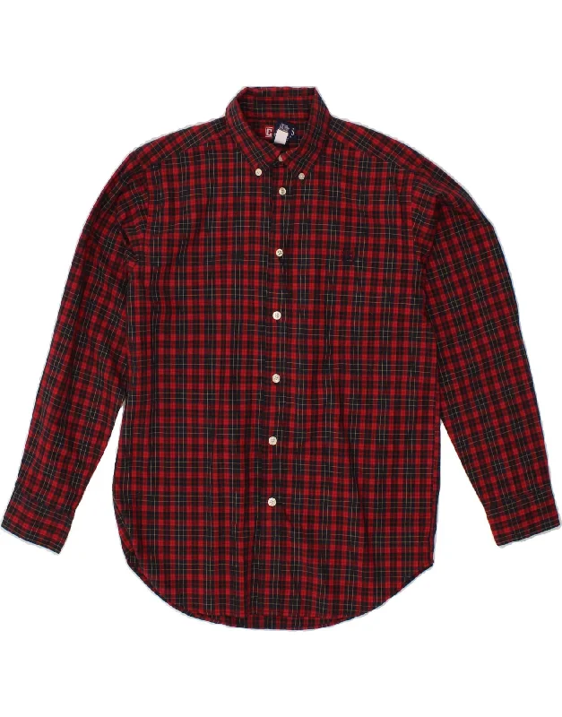 Layered Men's Henley ShirtsCHAPS Boys Flannel Shirt 14-15 Years Large Red Check Cotton