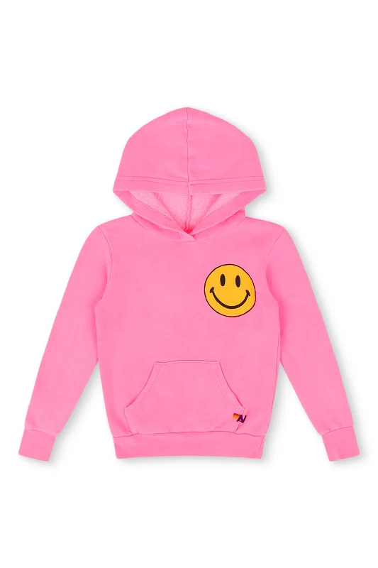 Men's Hoodies with Slim FitsKID'S SMILEY 2 PULLOVER HOODIE - NEON PINK