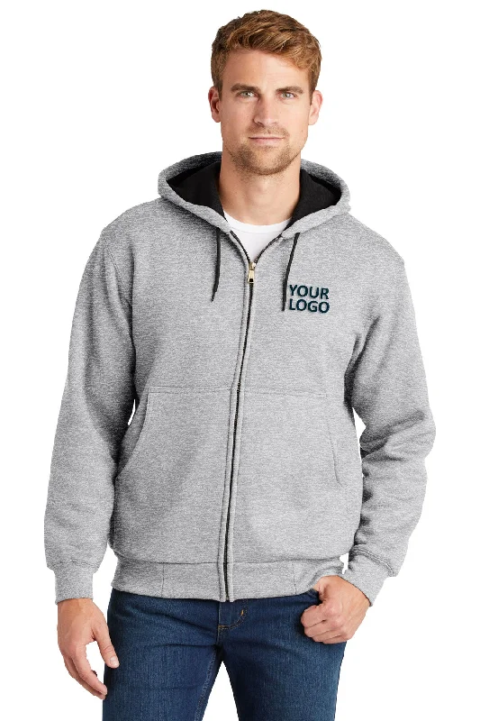 Men's Hoodies with EmbroideryCornerStone Full-Zip Hoodie Thermal Lining, Athletic Heather