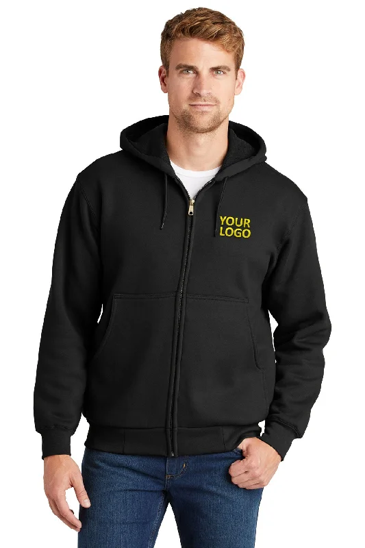 Men's Hoodies with Kangaroo PocketsCornerStone Full-Zip Hoodie Thermal Lining, Black