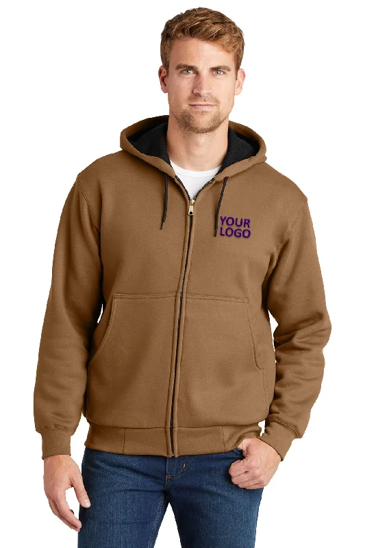 Men's Hoodies with DrawstringsCornerStone Full-Zip Hoodie Thermal Lining, Duck Brown