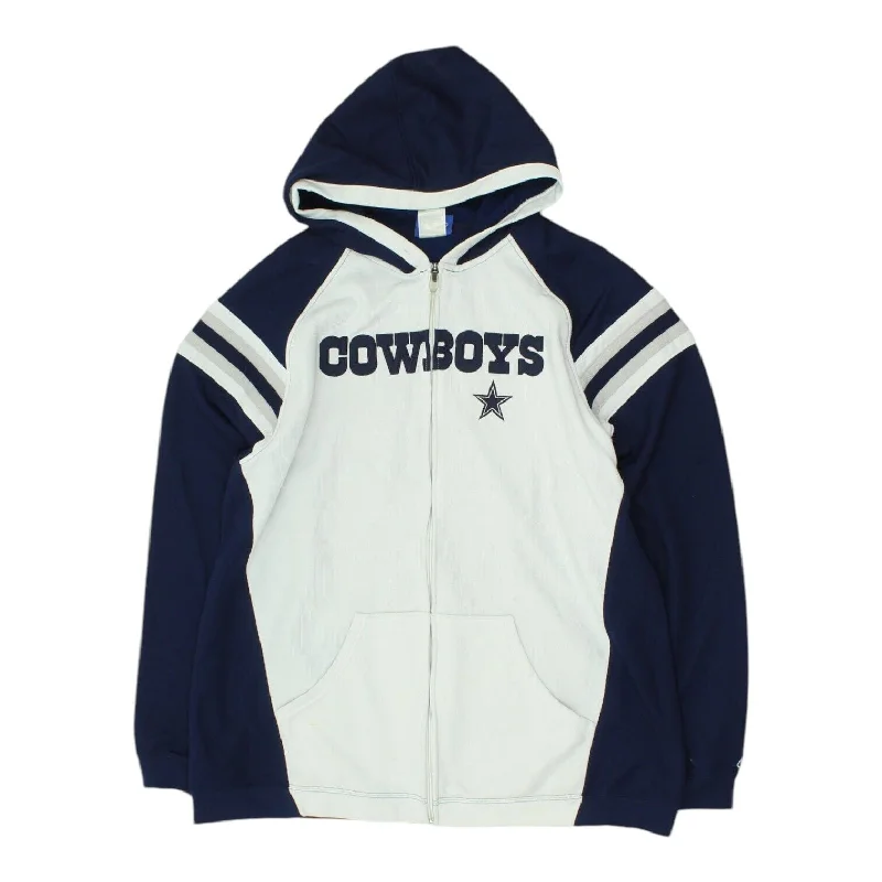 Men's Hoodies with EmbroideryDallas Cowboys Mens White Reebok Full Zip Hoodie | Vintage NFL Tracksuit Top VTG