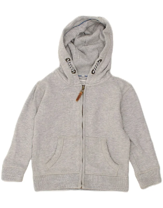 Men's Hoodies with Zipper DetailsFAT FACE Boys Zip Hoodie Sweater 4-5 Years Grey Cotton