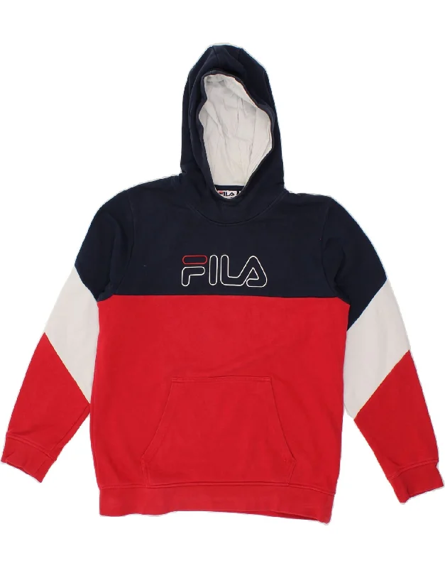 Men's Hoodies for Active LifestylesFILA Boys Graphic Hoodie Jumper 15-16 Years Multicoloured Colourblock