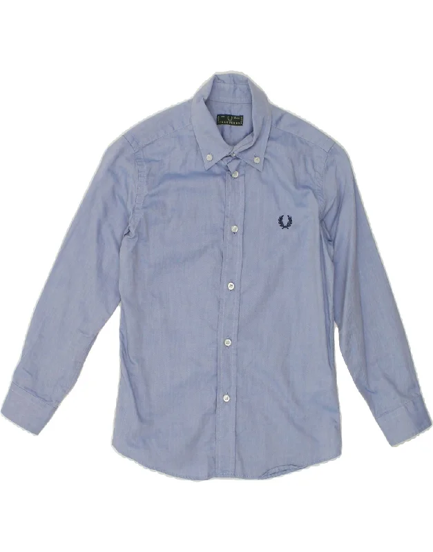 Men's Patterned Dress Shirts for a Unique TwistFRED PERRY Boys Shirt 7-8 Years Blue Cotton