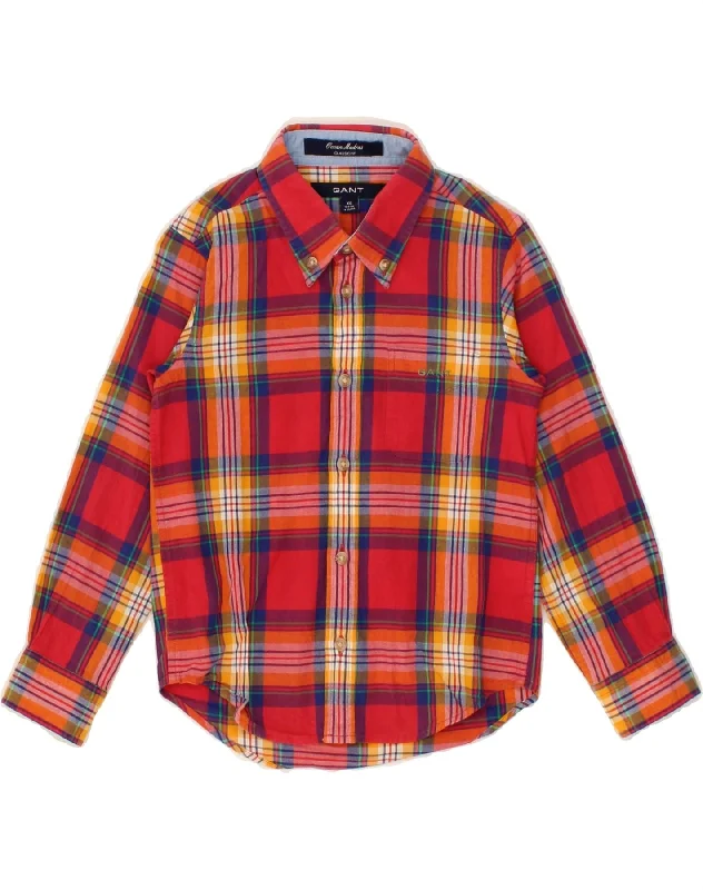 Men's Tailored Shirts for a Sharp AppearanceGANT Boys Classic Fit Shirt 3-4 Years XS Red Check Cotton