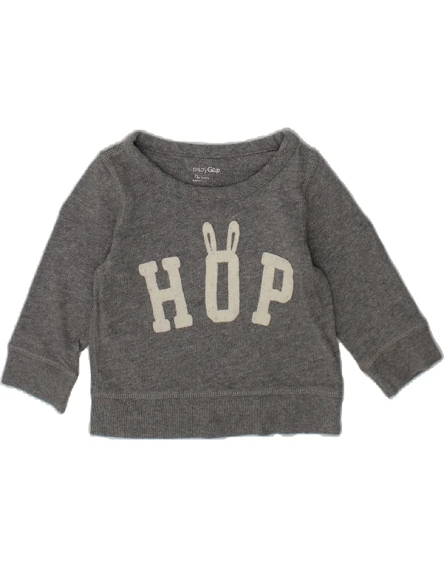 Men's Hoodies for GymGAP Baby Girls Graphic Sweatshirt Jumper 18-24 Months Grey Cotton